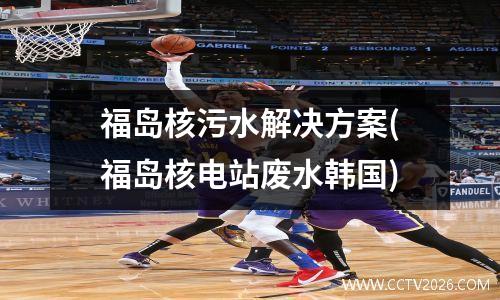 福岛核污水解决方案(福岛核电站废水韩国)