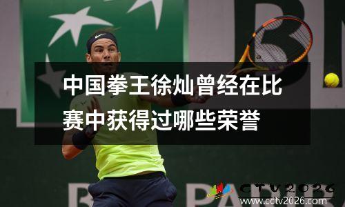 中国拳王徐灿曾经在比赛中获得过哪些荣誉