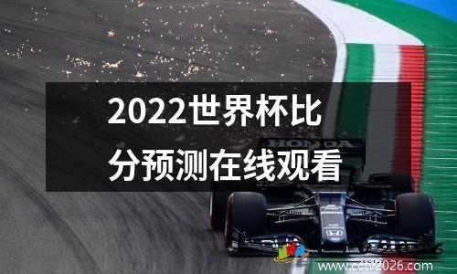 2022世界杯比分预测在线观看