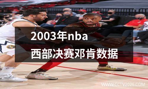 2003年nba西部决赛邓肯数据