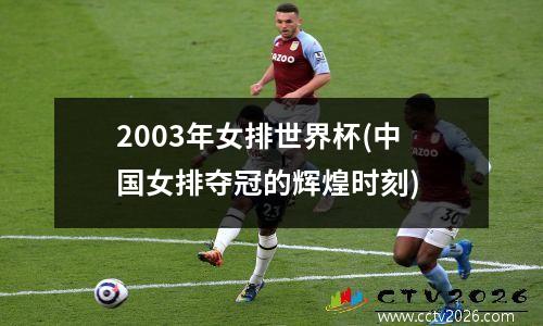 2003年女排世界杯(中国女排夺冠的辉煌时刻)