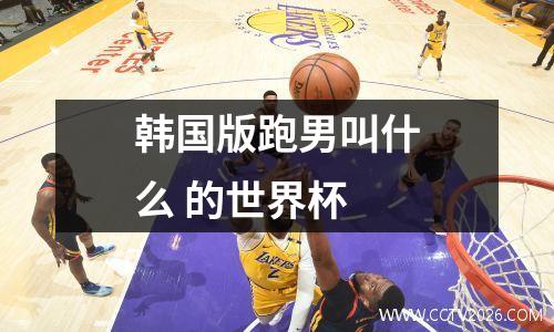 韩国版跑男叫什么 的世界杯