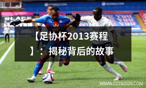 【足协杯2013赛程】：揭秘背后的故事