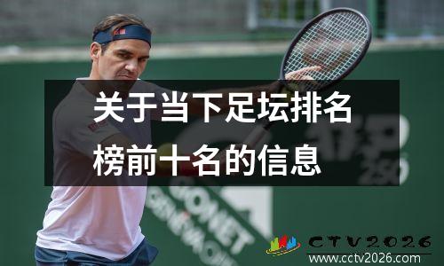 关于当下足坛排名榜前十名的信息