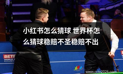 小红书怎么猜球 世界杯怎么猜球稳赔不圣稳赔不出
