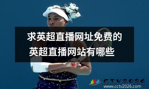 求英超直播网址免费的 英超直播网站有哪些