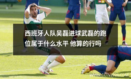西班牙人队吴磊进球武磊的跑位属于什么水平 他算的行吗
