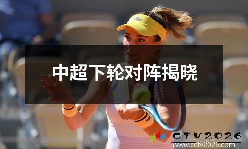 中超下轮对阵揭晓