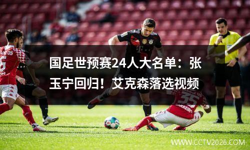 国足世预赛24人大名单：张玉宁回归！艾克森落选视频