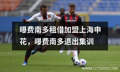 曝费南多租借加盟上海申花，曝费南多退出集训