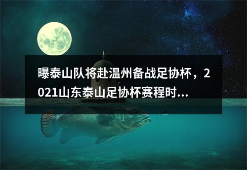 曝泰山队将赴温州备战足协杯，2021山东泰山足协杯赛程时间表