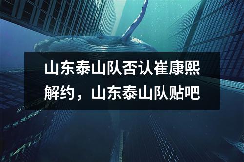 山东泰山队否认崔康熙解约，山东泰山队贴吧