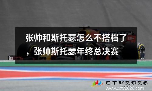 张帅和斯托瑟怎么不搭档了，张帅斯托瑟年终总决赛