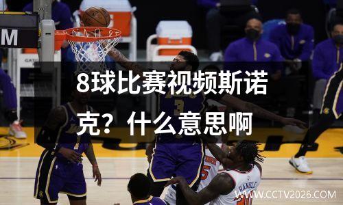 8球比赛视频斯诺克？什么意思啊
