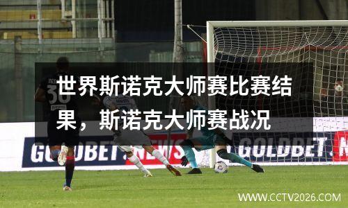 世界斯诺克大师赛比赛结果，斯诺克大师赛战况