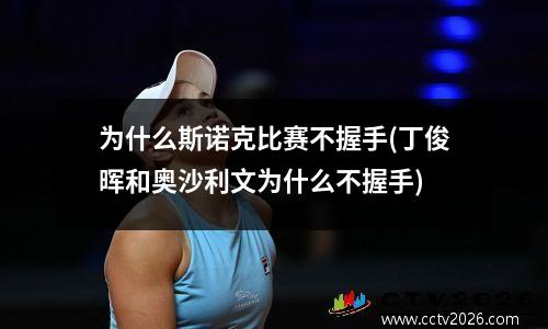 为什么斯诺克比赛不握手(丁俊晖和奥沙利文为什么不握手)