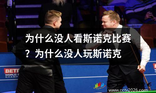 为什么没人看斯诺克比赛？为什么没人玩斯诺克