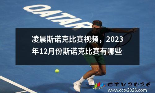 凌晨斯诺克比赛视频，2023年12月份斯诺克比赛有哪些