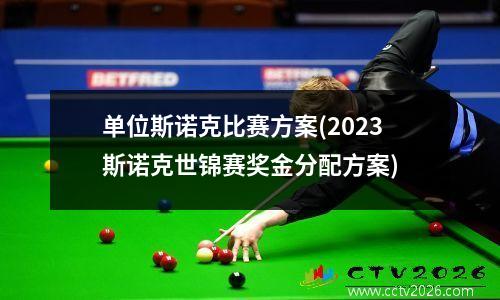单位斯诺克比赛方案(2023斯诺克世锦赛奖金分配方案)
