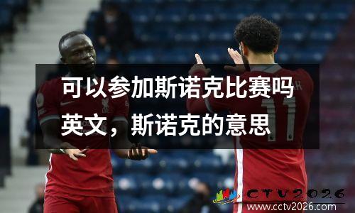 可以参加斯诺克比赛吗英文，斯诺克的意思