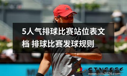 5人气排球比赛站位表文档 排球比赛发球规则