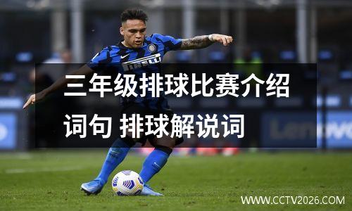 三年级排球比赛介绍词句 排球解说词