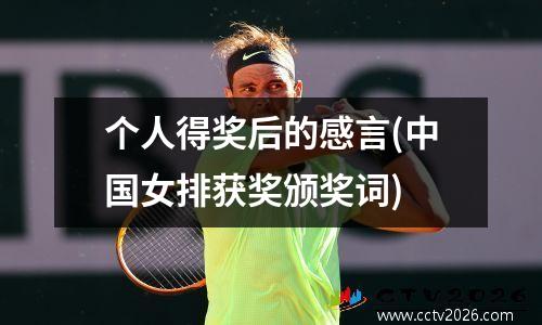 个人得奖后的感言(中国女排获奖颁奖词)