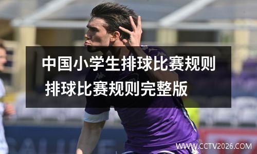 中国小学生排球比赛规则 排球比赛规则完整版