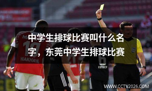 中学生排球比赛叫什么名字，东莞中学生排球比赛