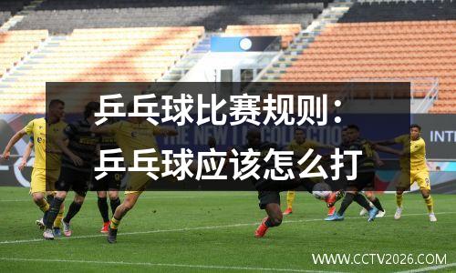 乒乓球比赛规则：乒乓球应该怎么打