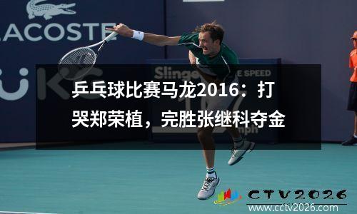 乒乓球比赛马龙2016：打哭郑荣植，完胜张继科夺金