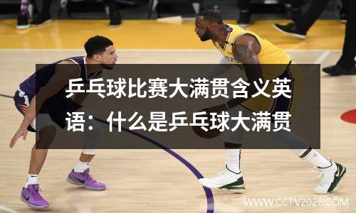 乒乓球比赛大满贯含义英语：什么是乒乓球大满贯