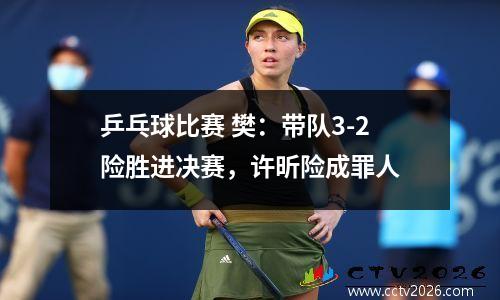 乒乓球比赛 樊：带队3-2险胜进决赛，许昕险成罪人