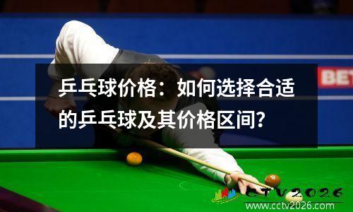 乒乓球价格：如何选择合适的乒乓球及其价格区间？