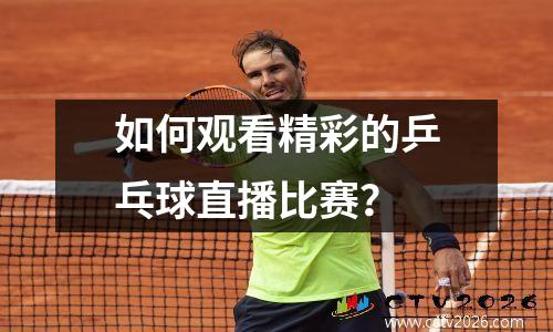 如何观看精彩的乒乓球直播比赛？