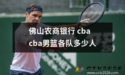 佛山农商银行 cba cba男篮各队多少人
