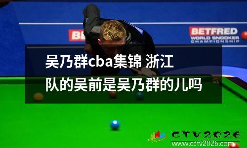 吴乃群cba集锦 浙江队的吴前是吴乃群的儿吗