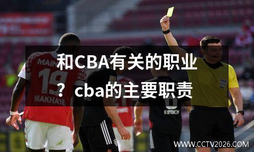 和CBA有关的职业？cba的主要职责