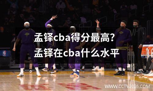 孟铎cba得分最高？孟铎在cba什么水平