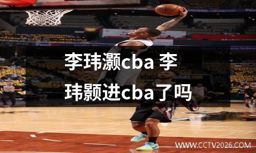 李玮灏cba 李玮颢进cba了吗