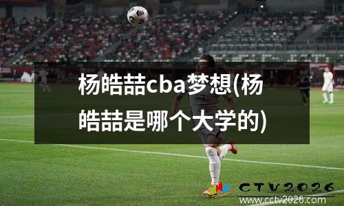 杨皓喆cba梦想(杨皓喆是哪个大学的)