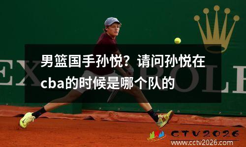 男篮国手孙悦？请问孙悦在cba的时候是哪个队的