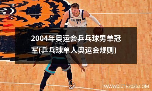 2004年奥运会乒乓球男单冠军(乒乓球单人奥运会规则)