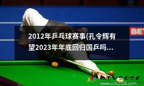 2012年乒乓球赛事(孔令辉有望2023年年底回归国乒吗)