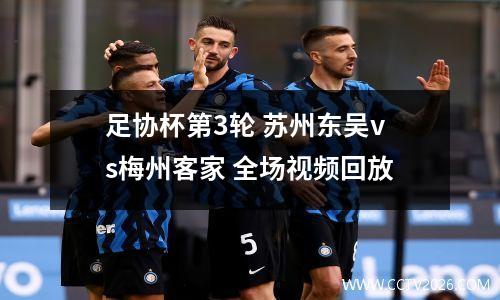 足协杯第3轮 苏州东吴vs梅州客家 全场视频回放