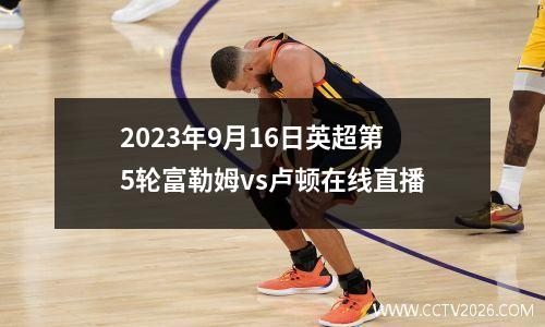 2023年9月16日英超第5轮富勒姆vs卢顿在线直播