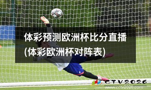 体彩预测欧洲杯比分直播(体彩欧洲杯对阵表)