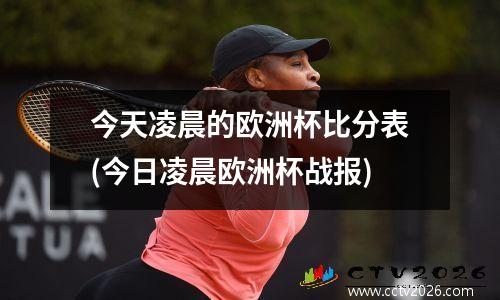 今天凌晨的欧洲杯比分表(今日凌晨欧洲杯战报)