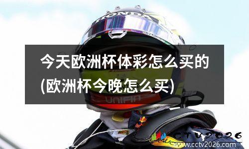 今天欧洲杯体彩怎么买的(欧洲杯今晚怎么买)