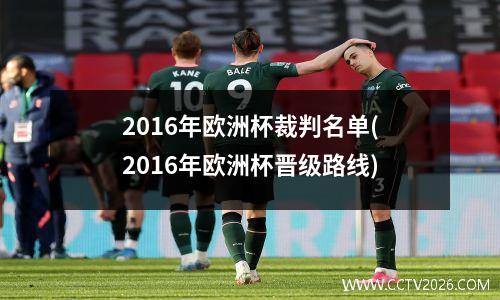 2016年欧洲杯裁判名单(2016年欧洲杯晋级路线)